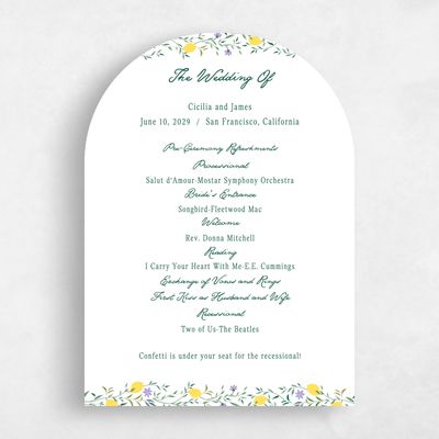 White Arch Wedding Program - Brume