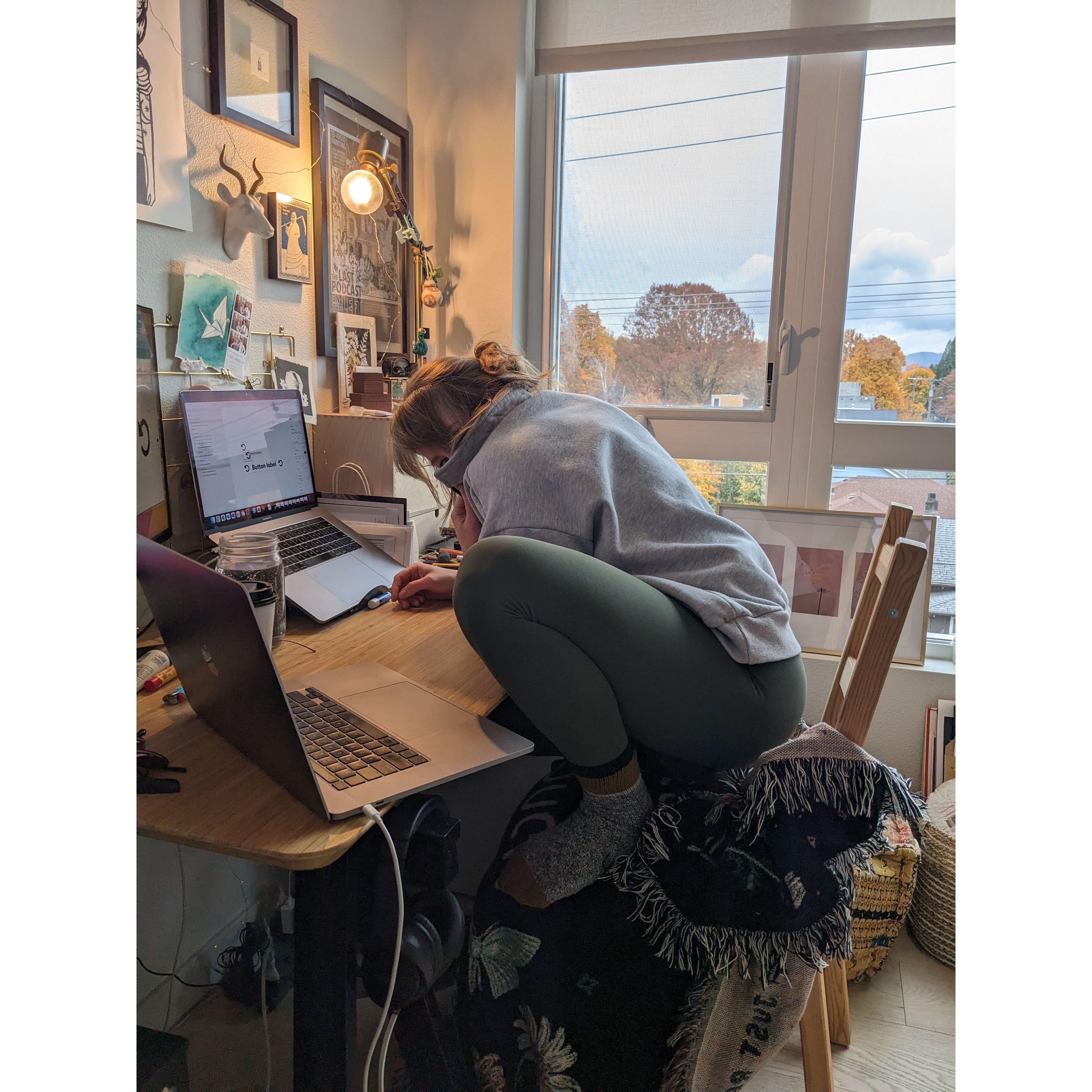 Don't look at me while I'm making my art!