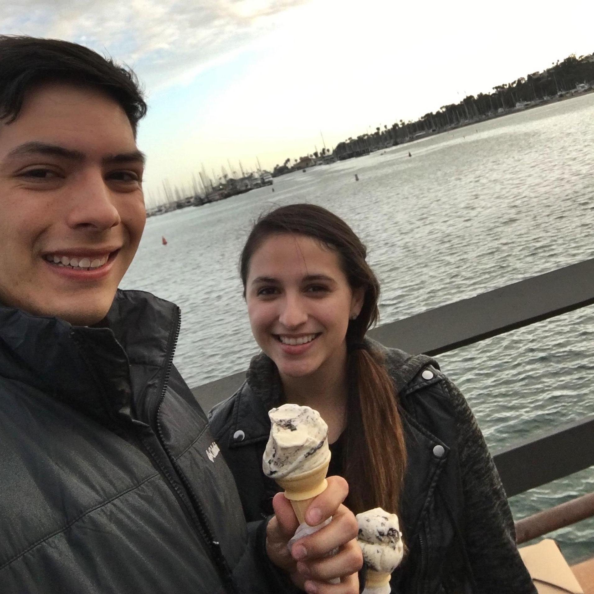 One of our many visits through the years.
If we have any tips on love and long distance, it's celebrate with ice cream and sunsets when you finally get to visit!