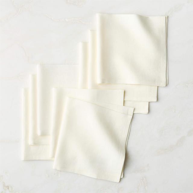 Bolt White Linen Napkins Set of 8