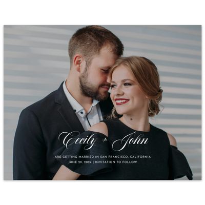 White Simple Wedding Digital Save the Date - Wilmington Photo