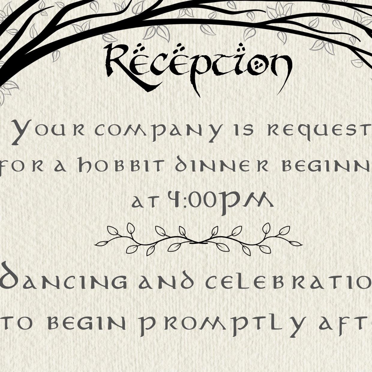 Here is the reception info on the invite!