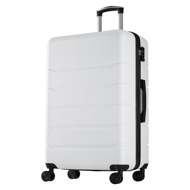 OLIXIS 28 Inch Luggage, Hardside Checked Suitcase with Spinner Wheels, Lightweight ABS Hard Shell Travel Luggage, TSA Approved Lock, Expandable Large Suitcase for Business & Travel–White