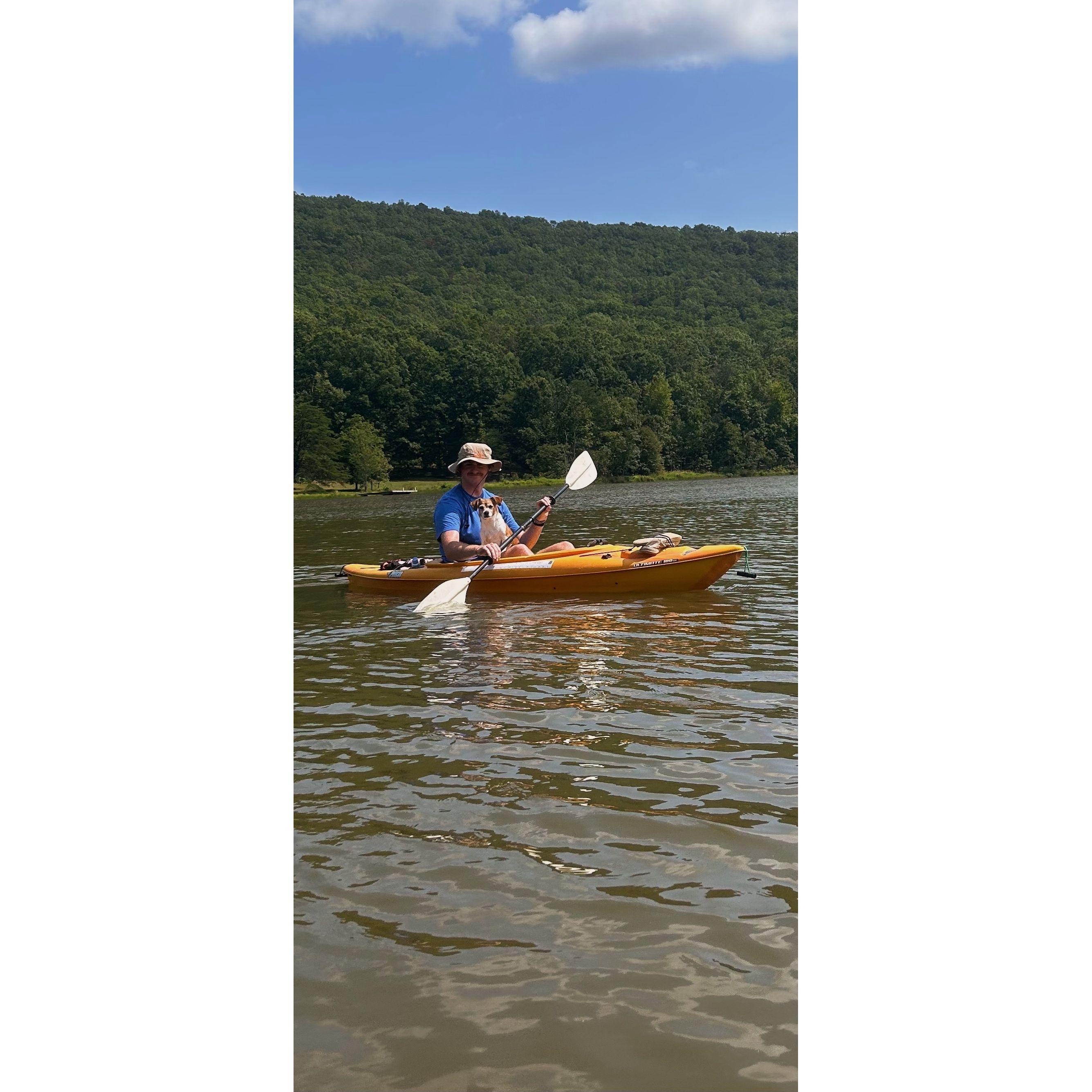 Sam enjoying an afternoon on Lake Ferndale with Lily while visiting Summer's parents' cabin!