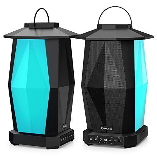 Onforu Outdoor Bluetooth Speakers, 2 Pack 25W Wireless Speakers, Multiple Speakers Pairing Supported, IPX5 Waterproof Patio Speakers with LED Mood Lights for Yard, Garden, Camping, Christmas