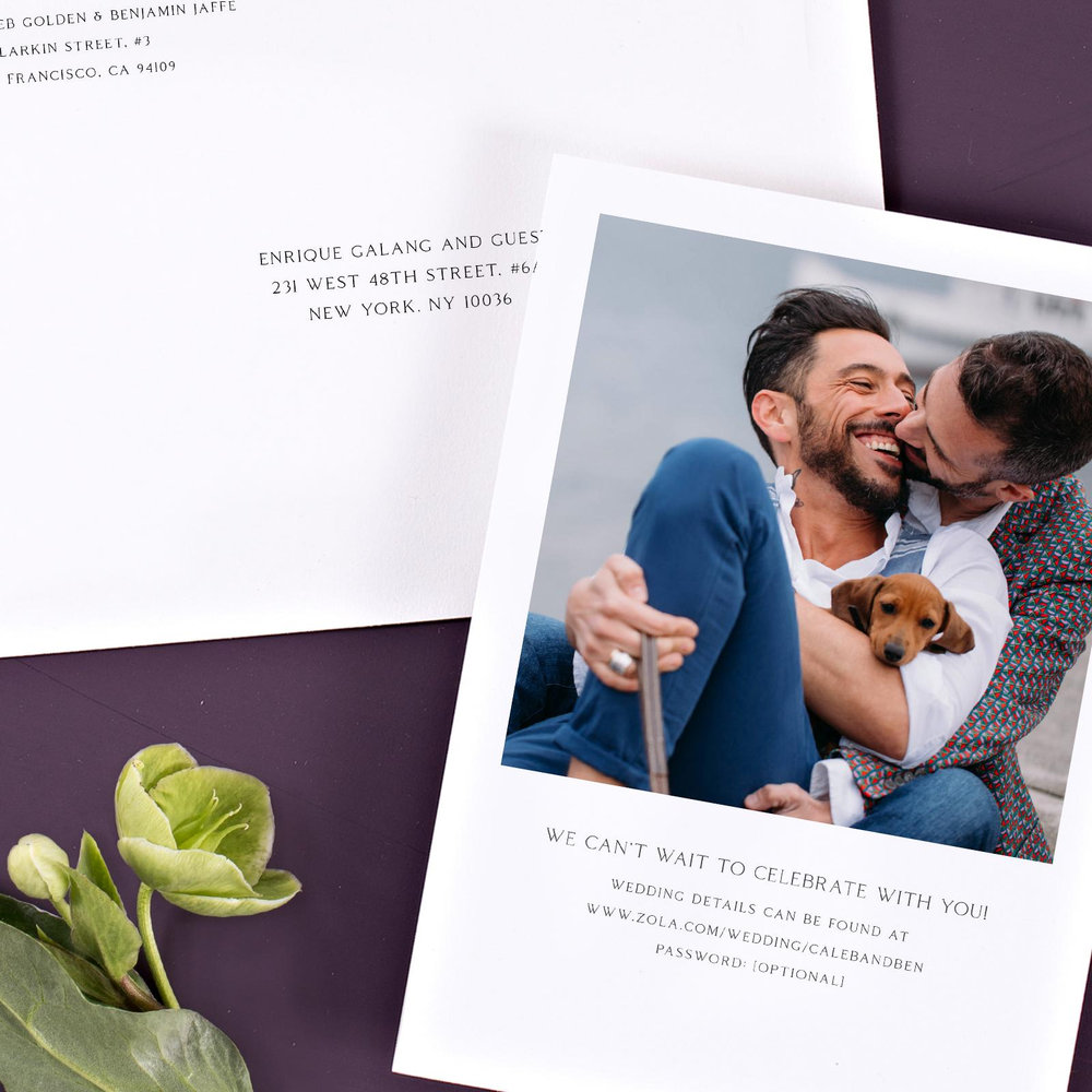 Aldeney Classic | Smoke | Zola Wedding Invitations