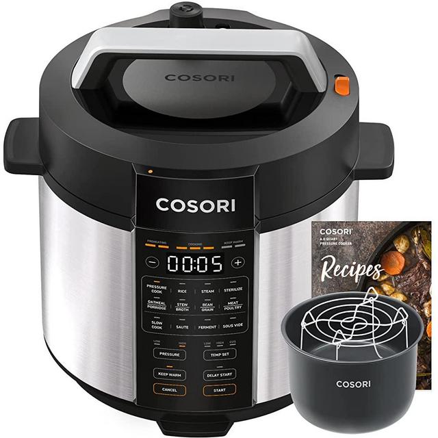 COSORI Electric Pressure Cooker, 9-in-1 Multi Cooker, 13 Presets, Rice Cooker, Slow Cooker, Sauté, Sous Vide, Sterilizer with Cookbook & Online Recipes, Dishwasher Safe, 1100W, Stainless Steel, 6QT