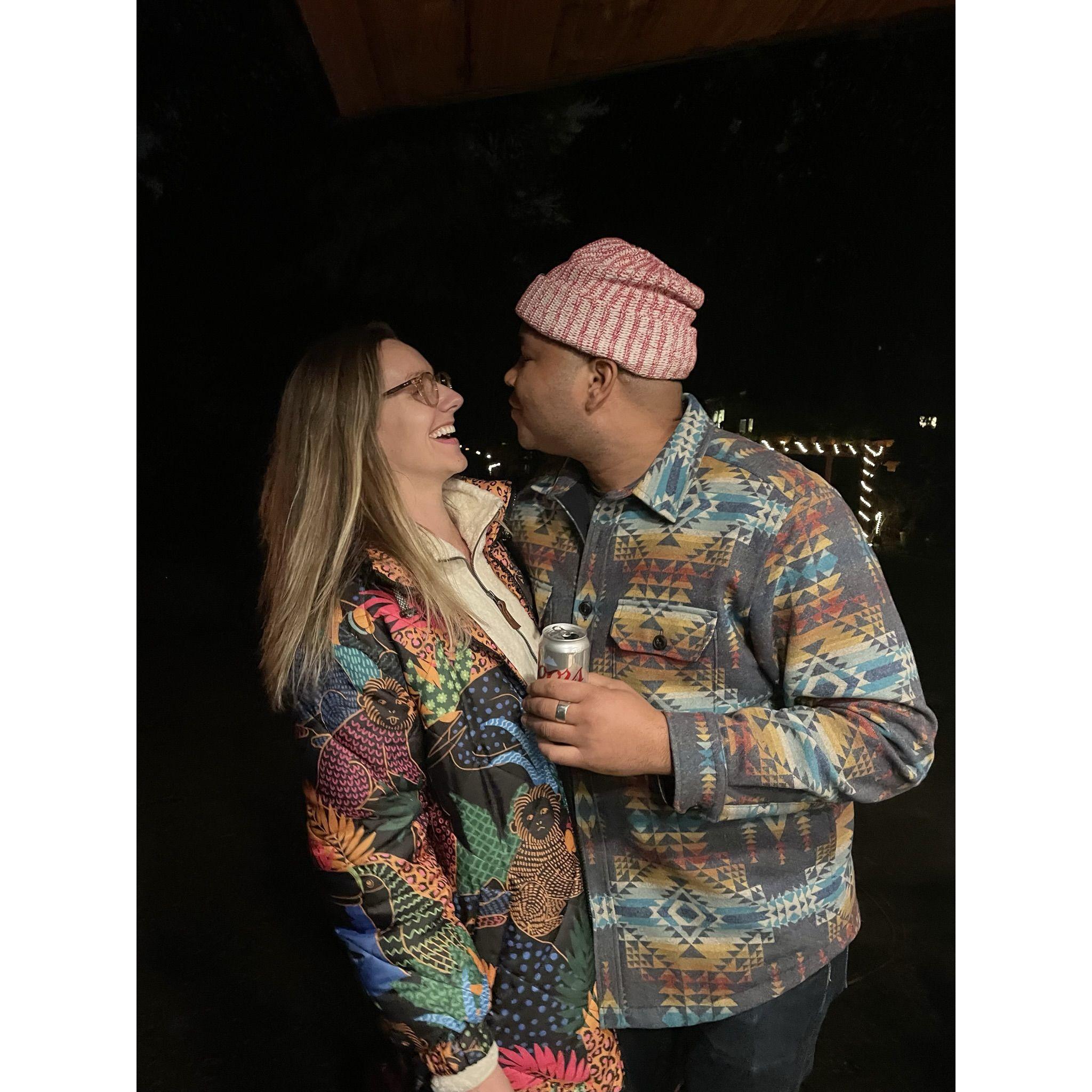 hanging in the back yard