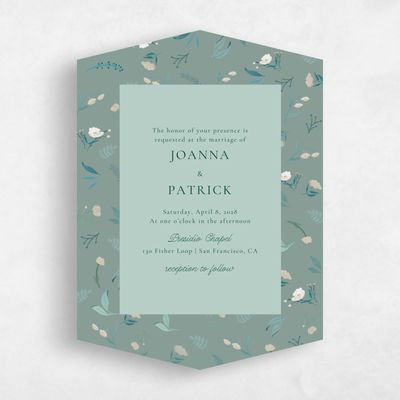 Green Diamond Wedding Invitation - Blysse Classic