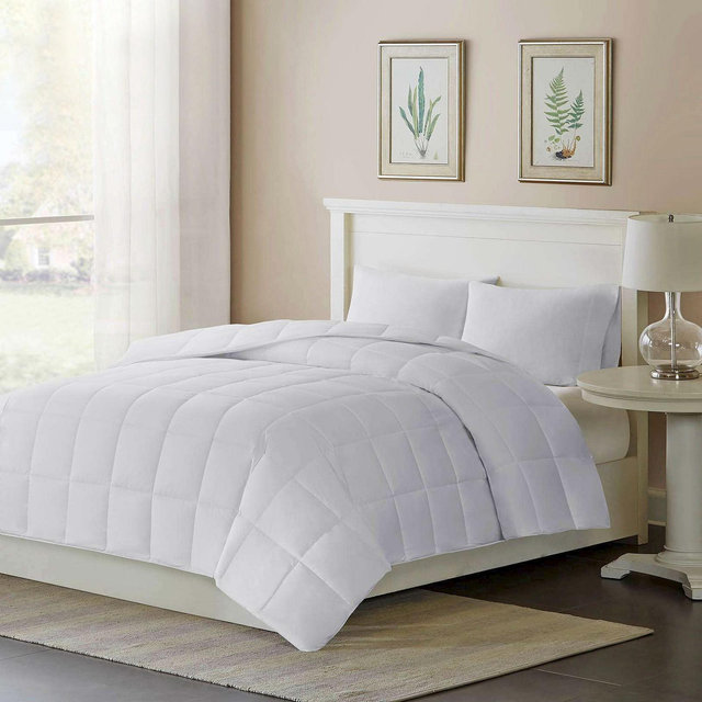Cotton Sateen Down Alternative Comforter Level 2 Warmer 3M Thinsulate Warmer (King)White