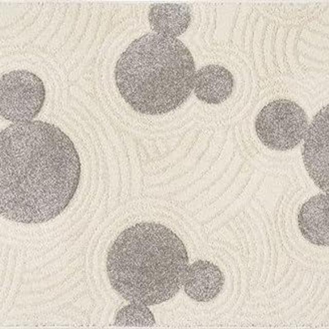 Gertmenian Mickey Mouse Runner Rug Textured Home Floor Mat Perfect Carpet for Home Entrance, Hallway, Kitchen, Bedroom Disney Home Decor 2.5' x 8', Gray White Ivory Ear Icon, 34368
