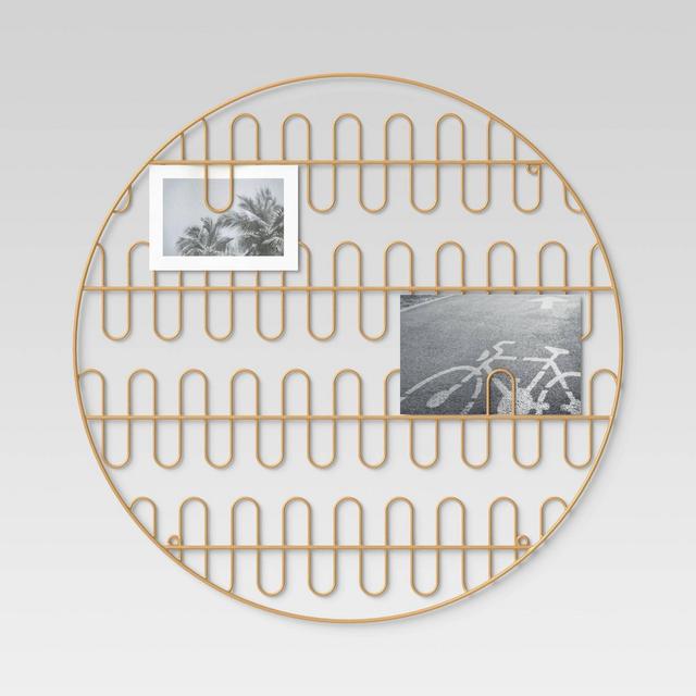 18" Circle Wavy Metal Wire Clip Collage Brass - Project 62™