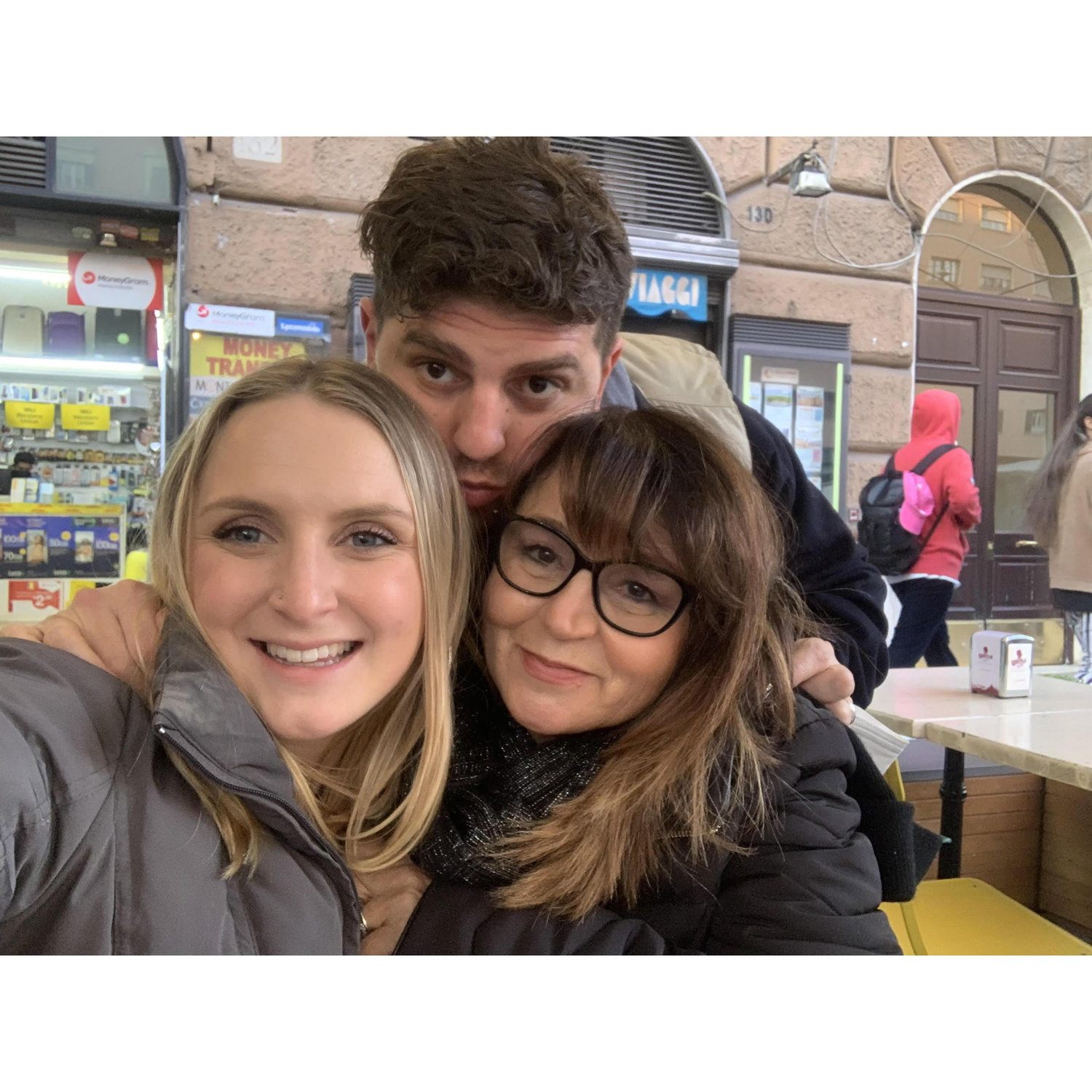 Angelo and Bailey in Rome with Beatrice, Angelo's mom.