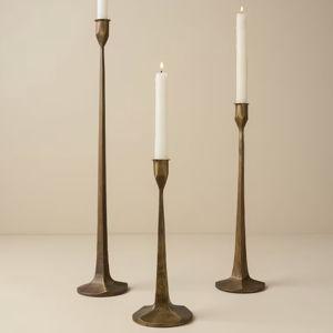 Antique Brass Gatecrest Candleholders - All Sizes