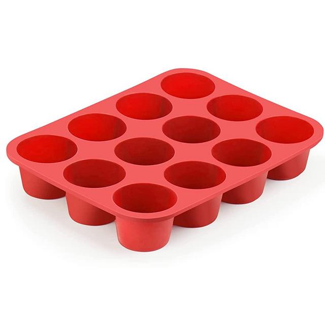 12-Cup Silicone Popover Pans, Professional Popover Pan for Popovers, Non-Stick Popover Pans for Muffins, Brownies and Baking