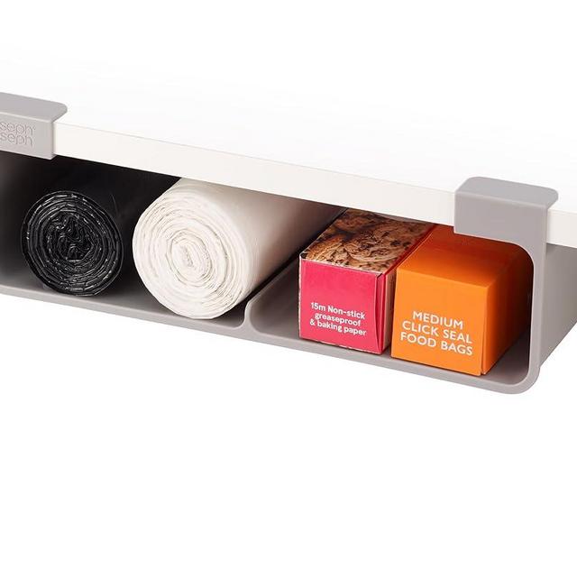 Joseph Joseph CupboardStore Under Shelf Storage Film, Foil and Bag Organizer, for Larger Rolls and Boxes, Fits Kitchen Units Over 13 in Wide, Large
