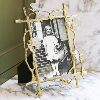 Butterfly Ginkgo Gold Photo Frame