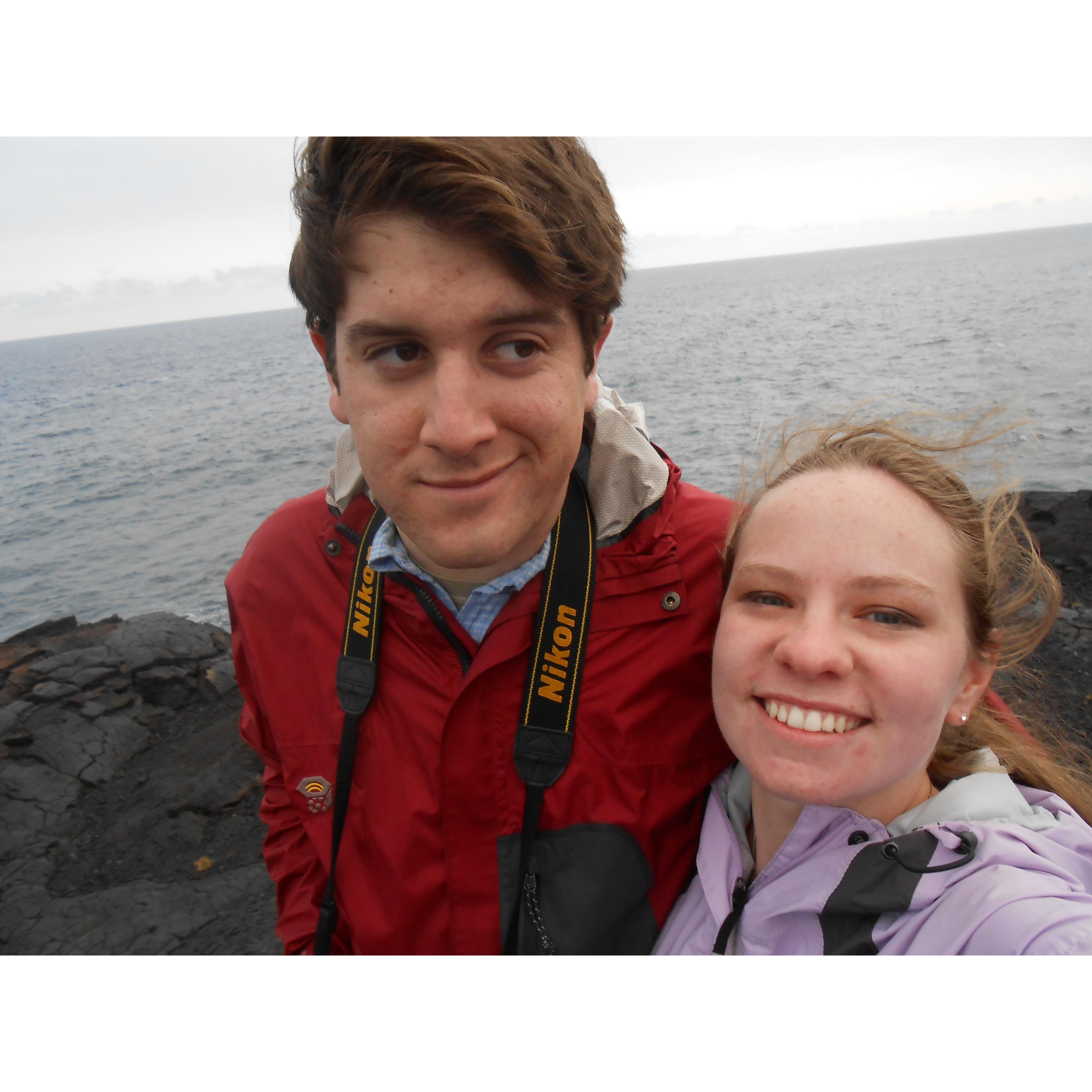 a lava field and a cliff to the Pacific Ocean, Spring Break in Hawaii, 2013
