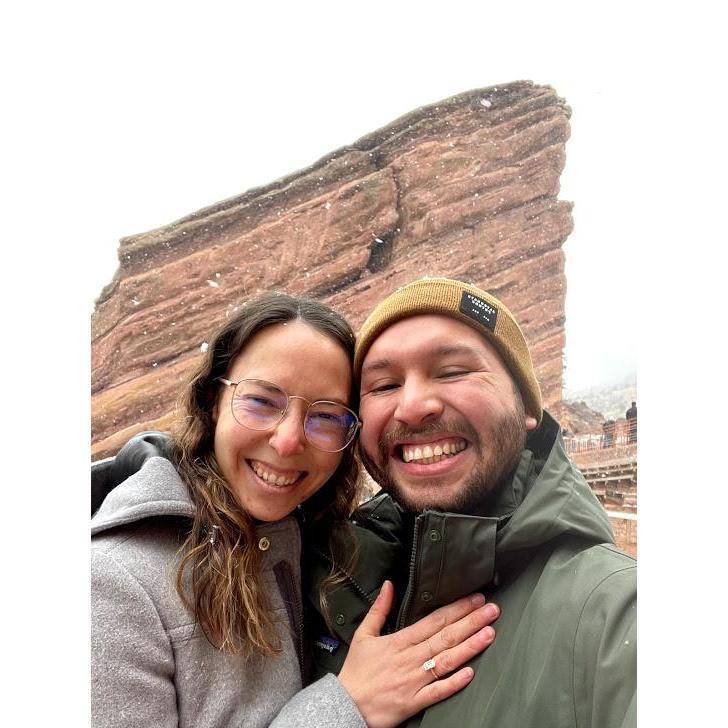 The day we got engaged at Red Rocks!