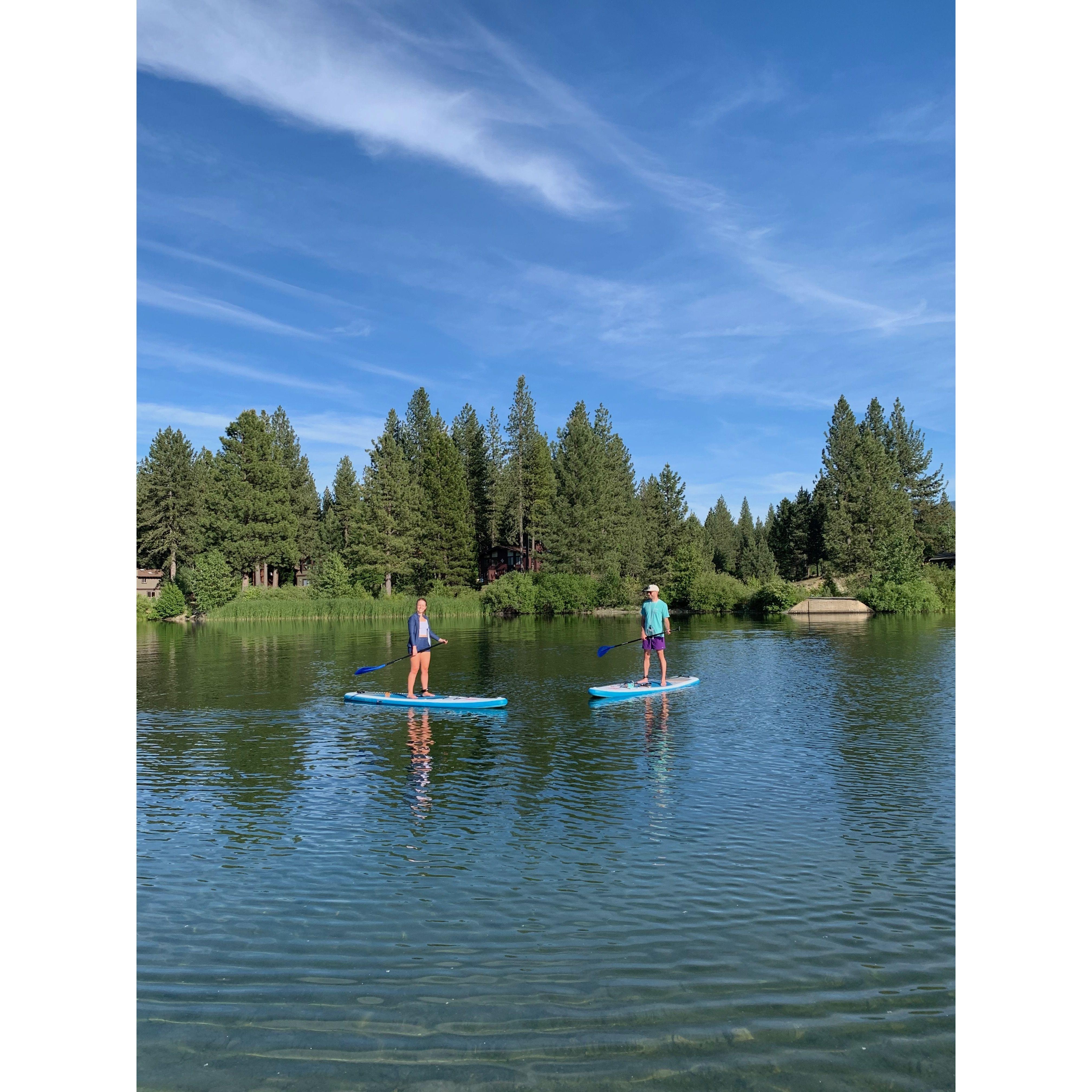 Paddle Boarding on the pond