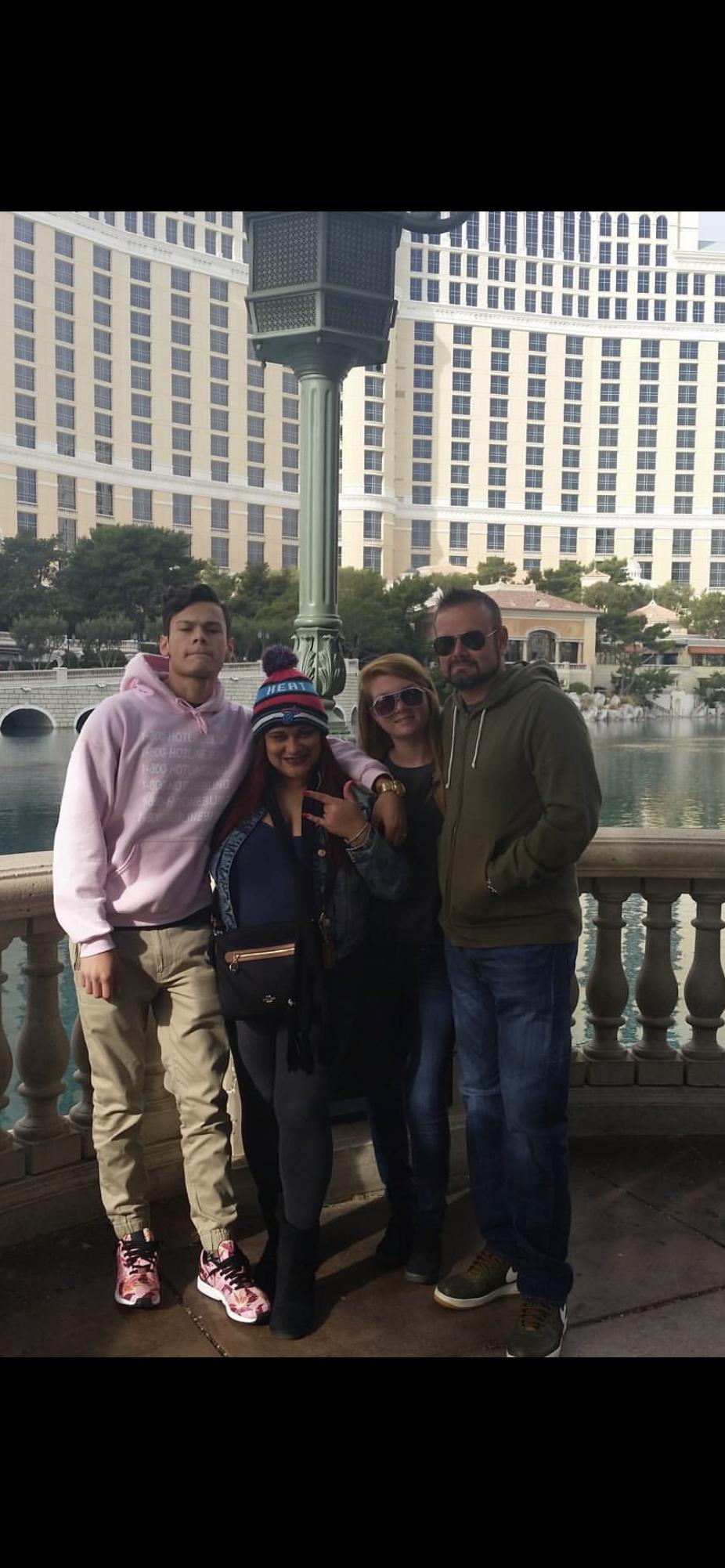 Lea with her Aunt, Uncle, and Cousin in Vegas!