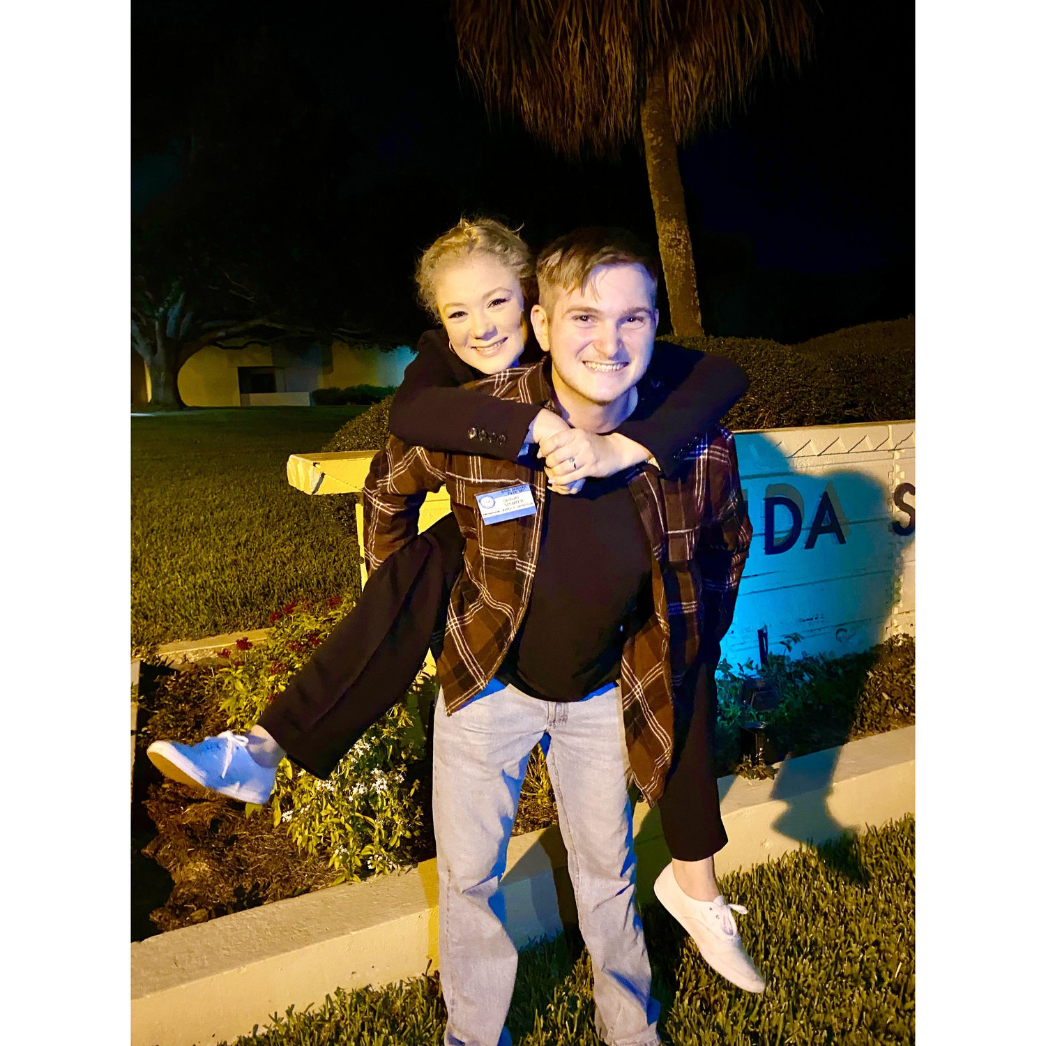 Our first Halloween together, dressed as Shawn and Juliet from Psych.