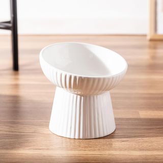 Fluted Tilt Cat Dish, Set of 2