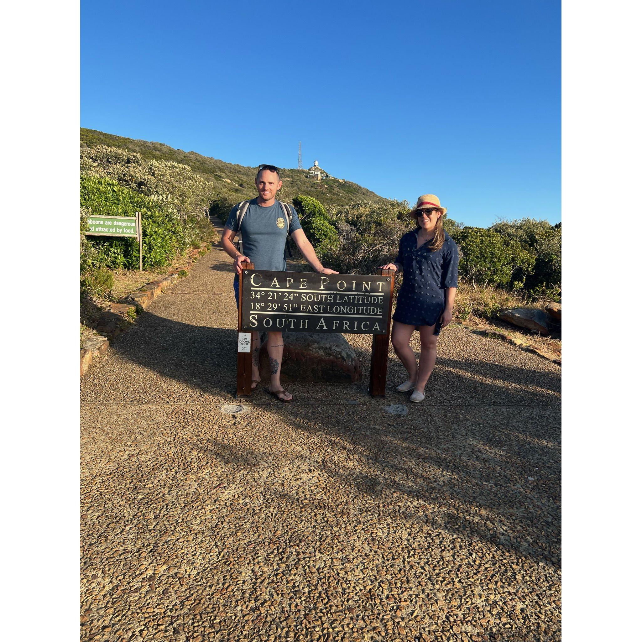 Cape Point, the most southern point of South Africa, where the Indian and Atlantic oceans meet.