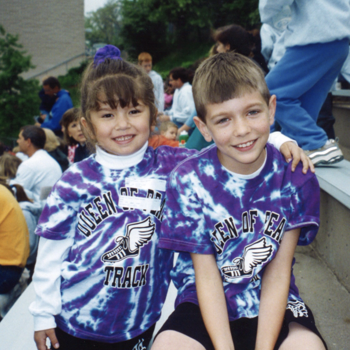 2002 - Alex and Megan at an elementary school track meet