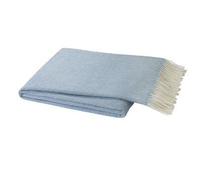 Italian Herringbone Throw - Blue Denim