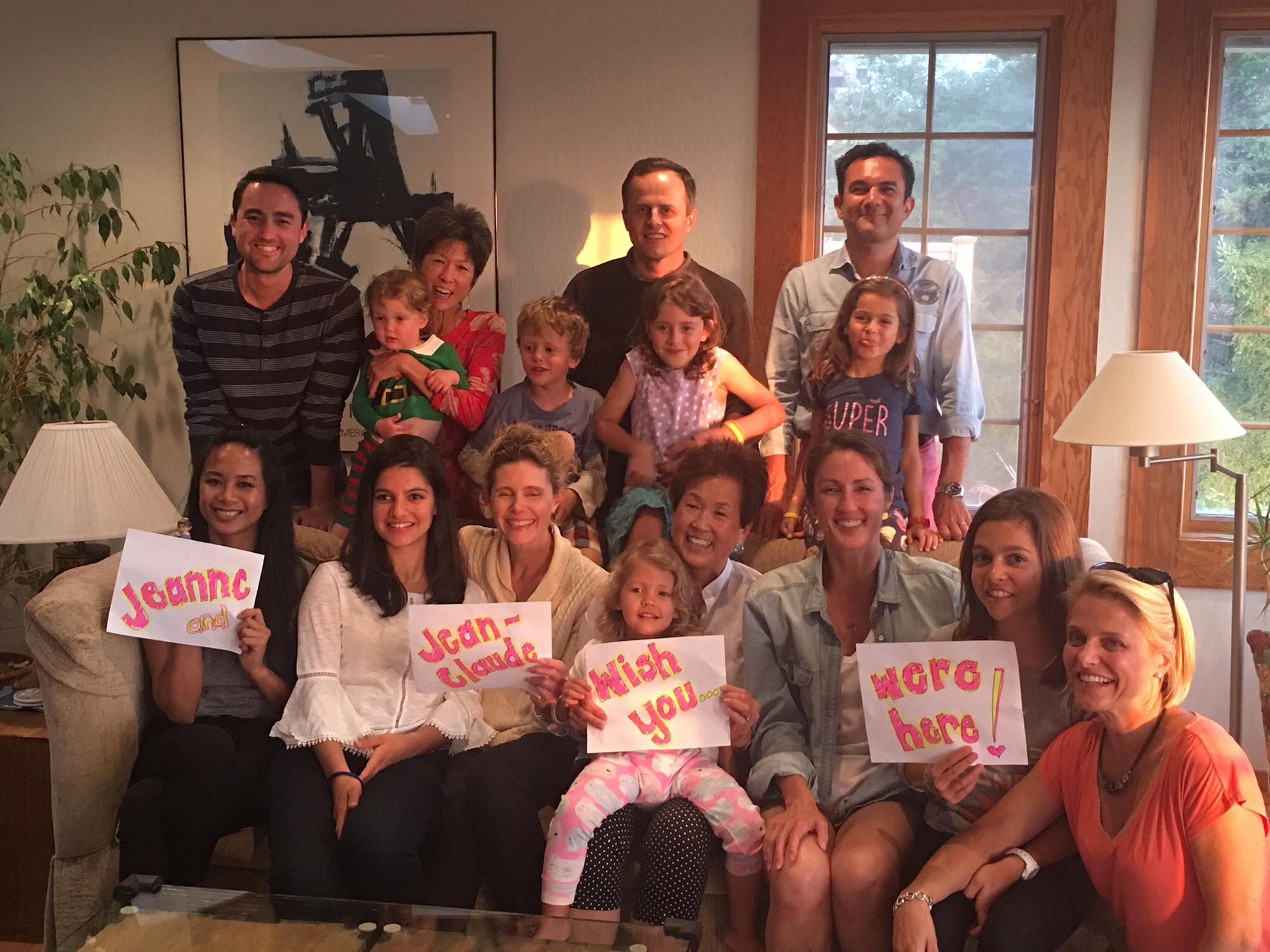 Gathering with Drew's extended family.