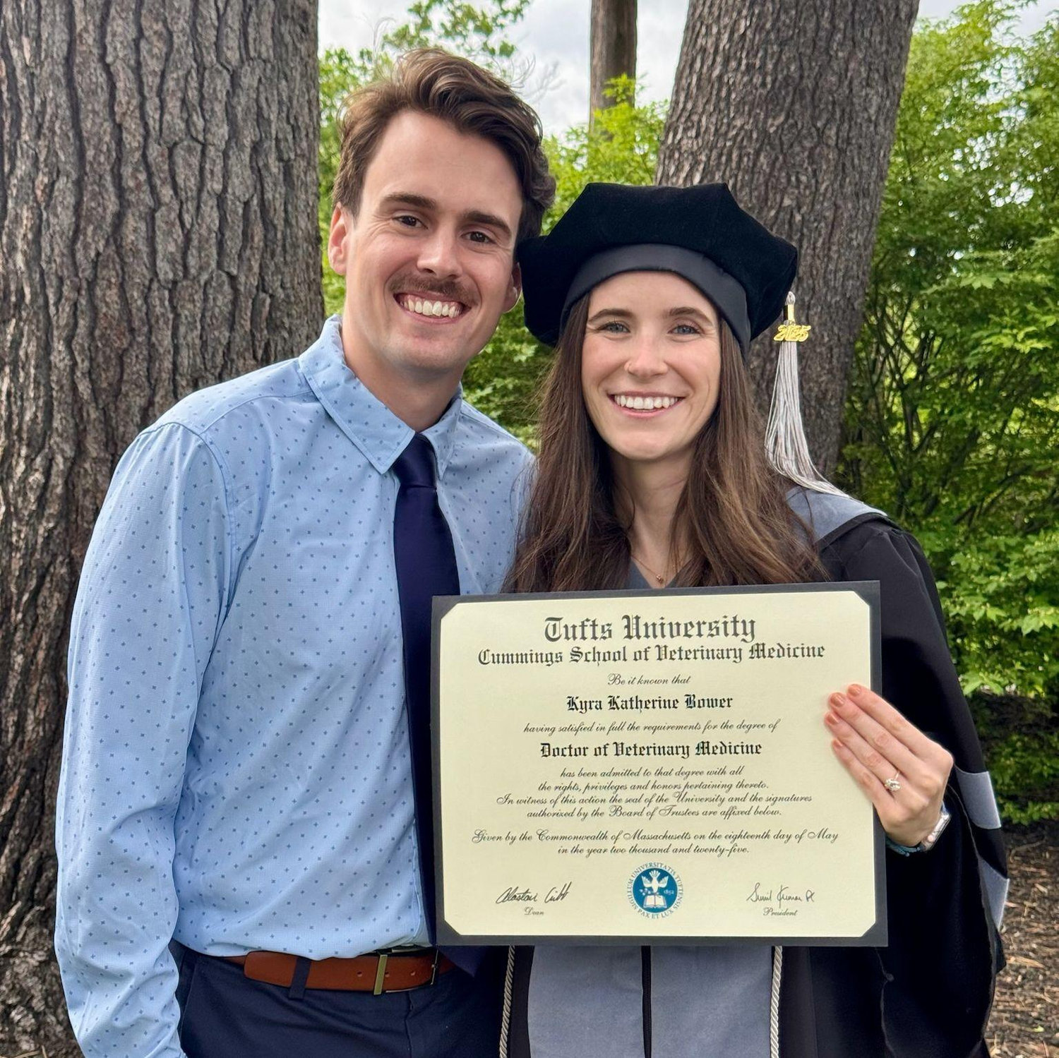 Kyra's graduation from Tufts veterinary school, 2025