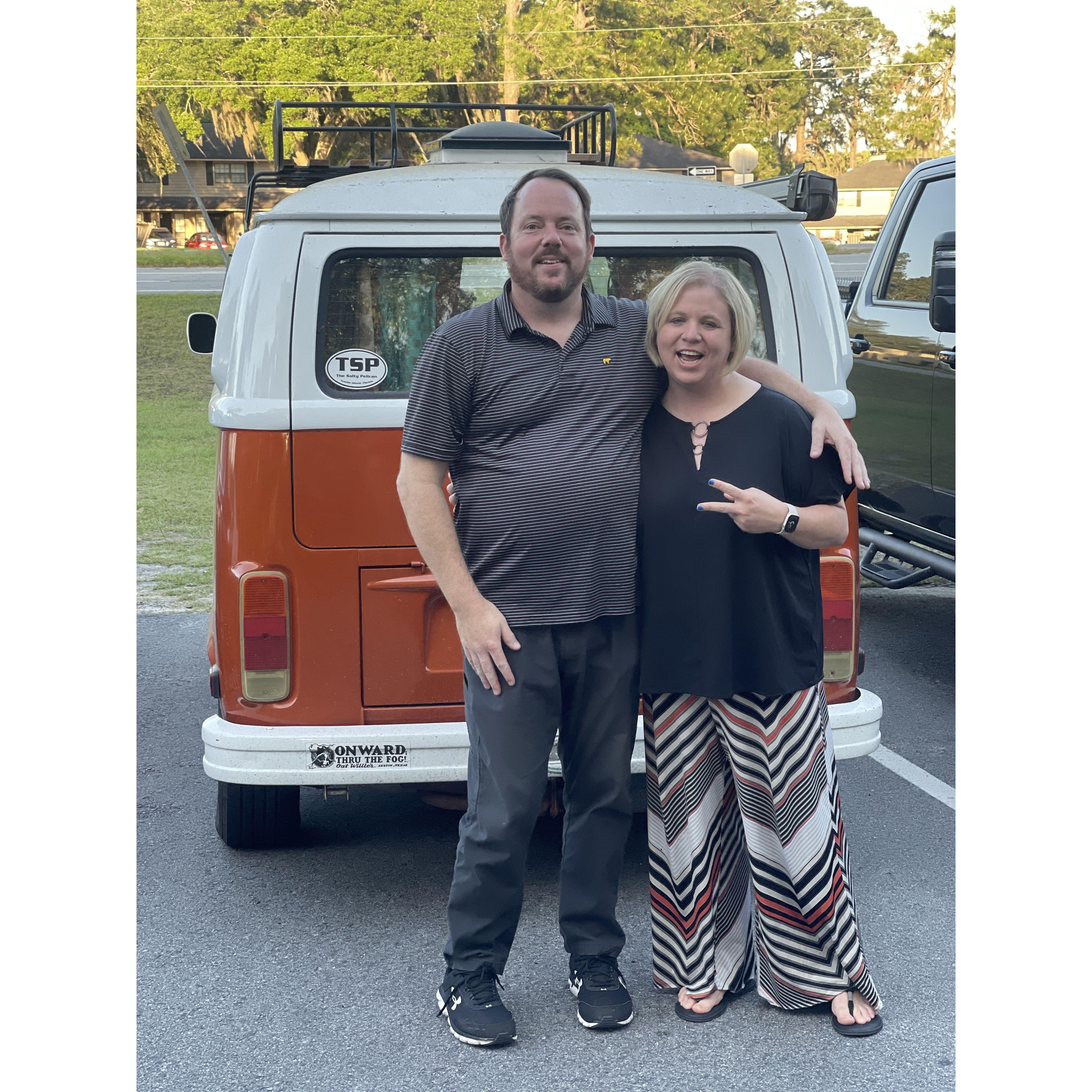 We saw this van, and couldn't resist getting pictures in front of it.