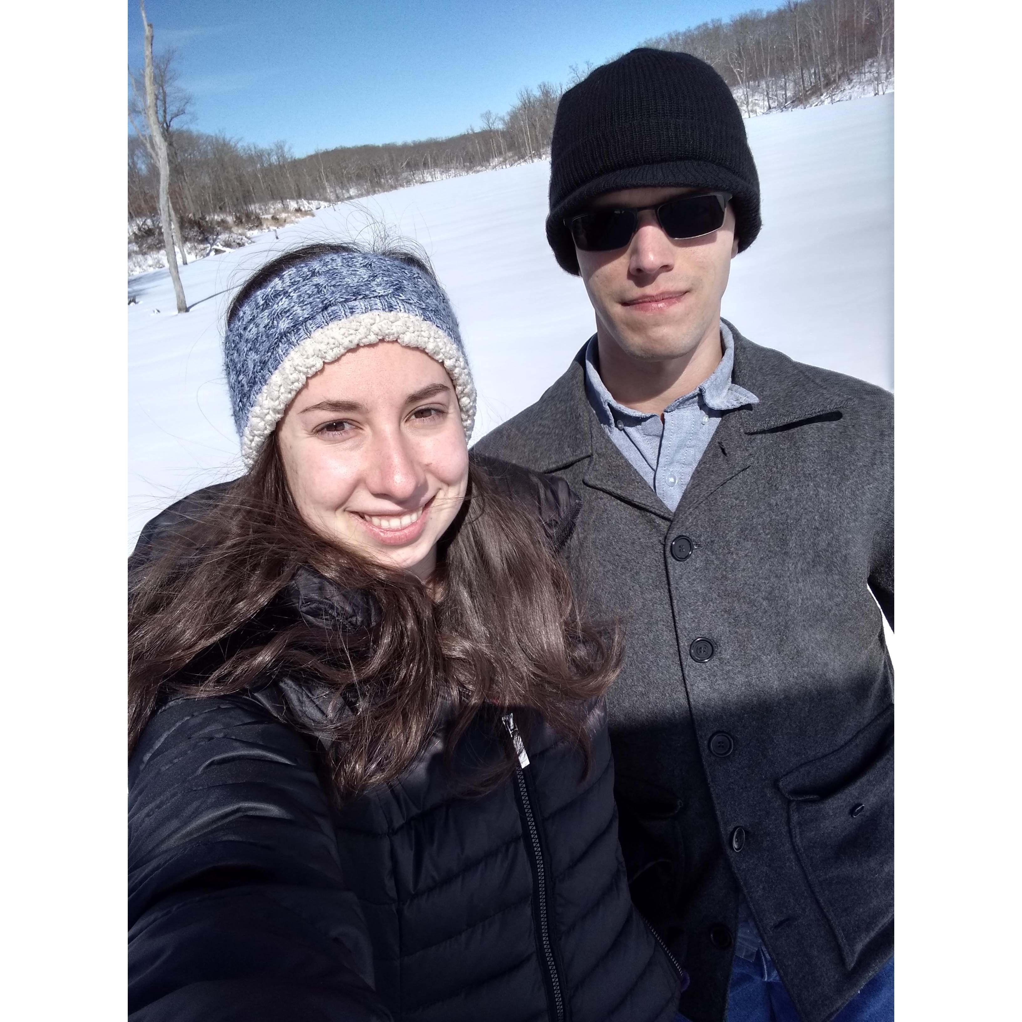 Our first Valentine's day. We spent Valentine's weekend going snow jeeping at Rudolph Bennet near Columbia. It was a cool -14 degrees Fahrenheit!