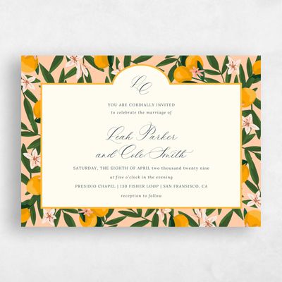 Orange Landscape Wedding Invitation - Melissa Landscape