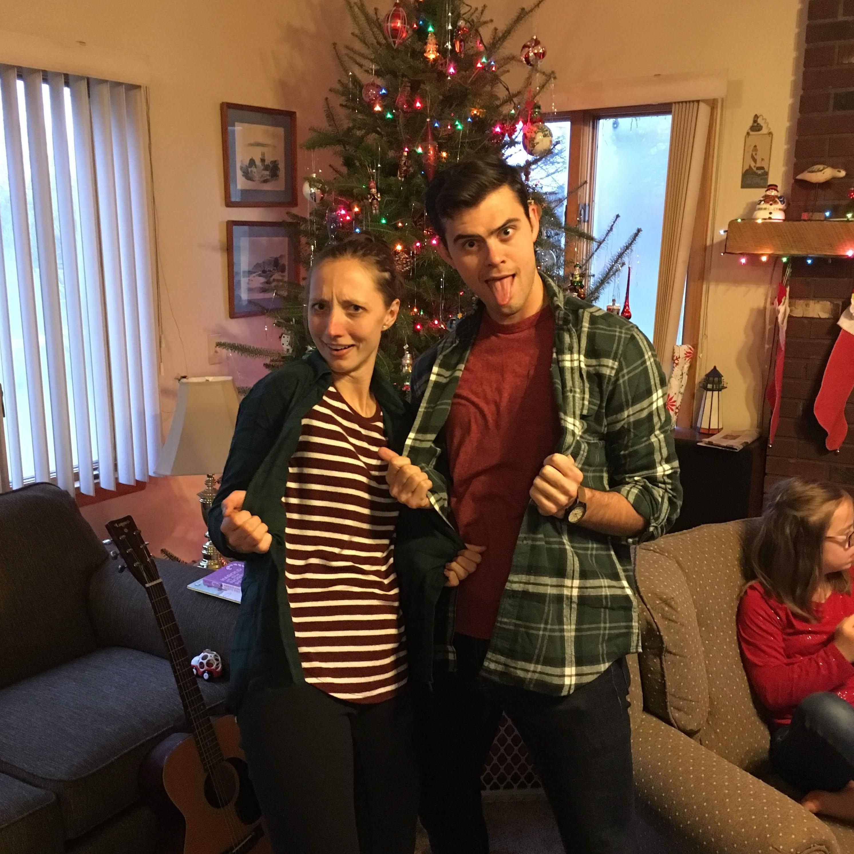 We both got each other green flannels for Christmas