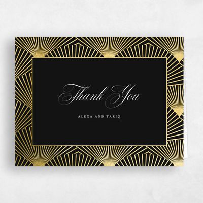 Black Wedding Thank You - Hayden Landscape Foil
