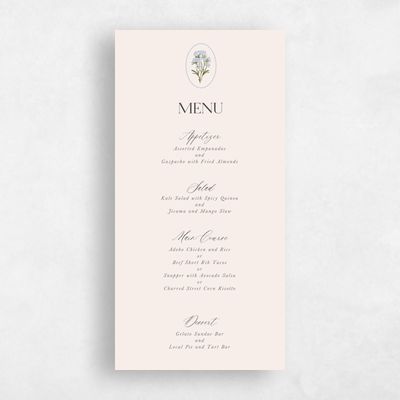 Blue Wedding Menu - Nelia