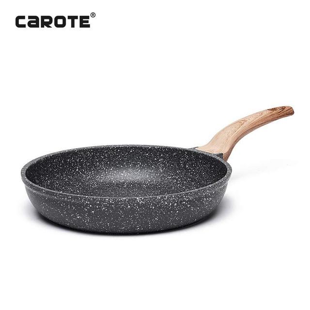 Carote 8 Inch Non-stick Frying Pan Skillet,Stone Cookware Granite Coating from Switzerland,Black…