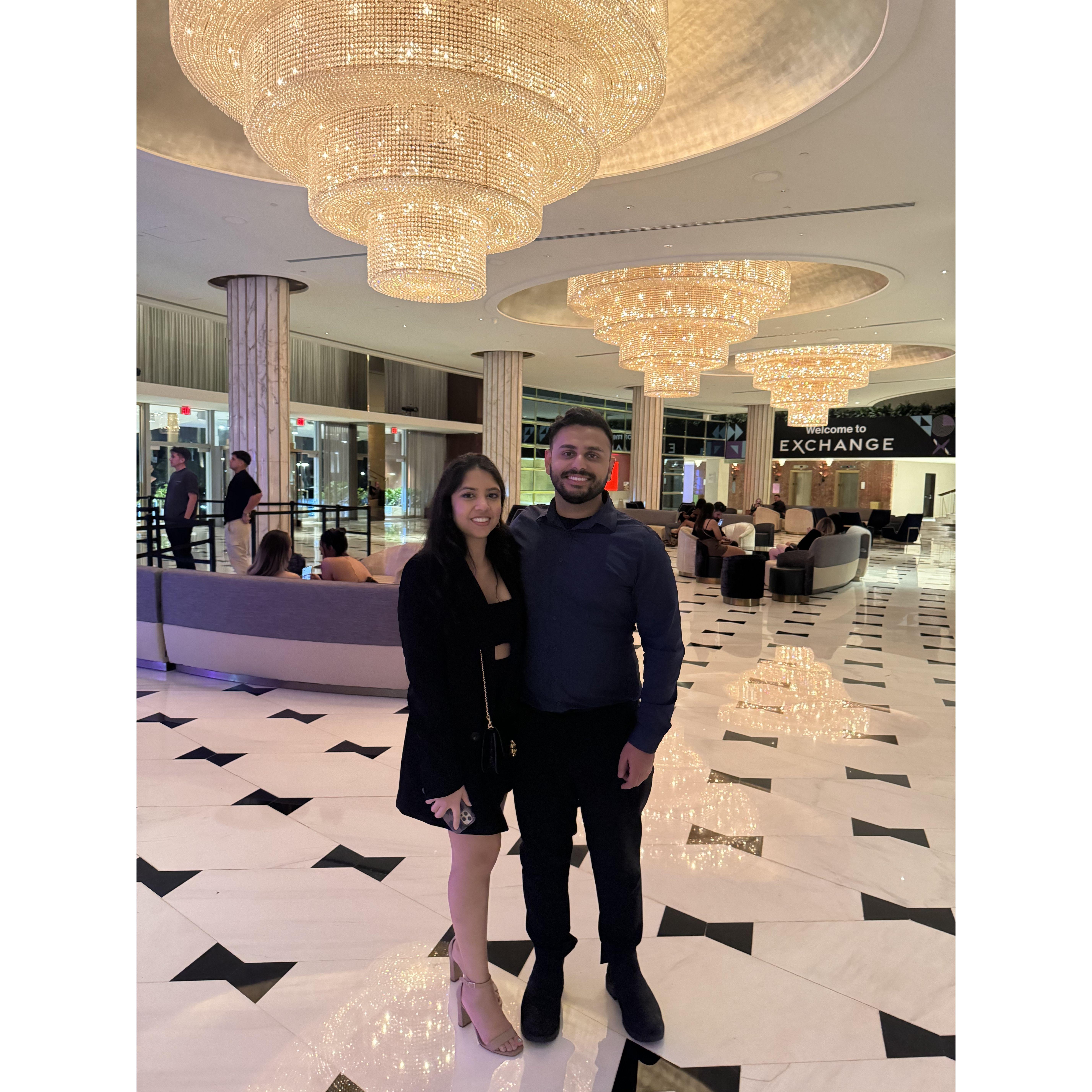 Outside of LIV Miami! Priya and Aman went against convention had a combined bachelor/bachelorette in this wonderfully crazy city!