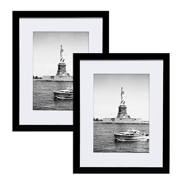 ENJOYBASICS 11x14 Picture Frame Black Poster Frame,Display Pictures 8x10 with Mat or 11x14 Without Mat,Wall Gallery Photo Frames,2 Pack