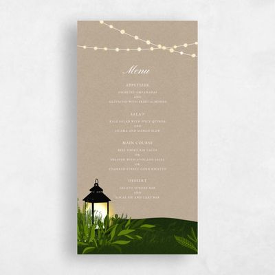 Natural, Brown Wedding Menu - Marietta