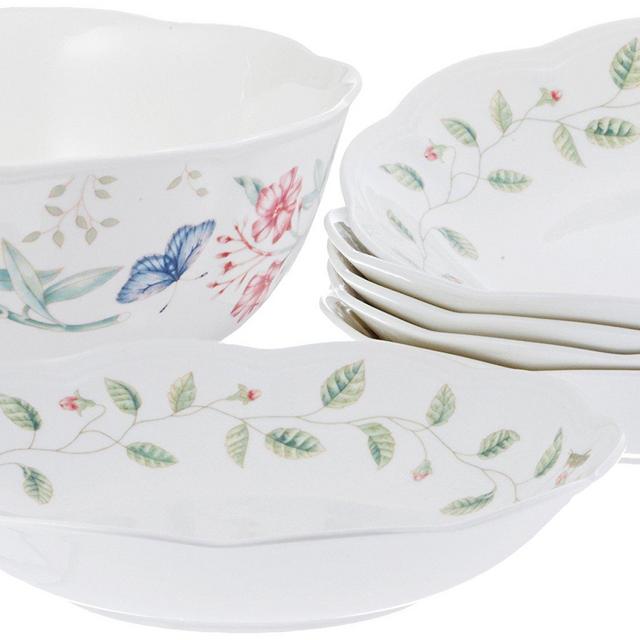 Lenox Butterfly Meadow 7 Piece Pasta/Salad Set White Dinnerware