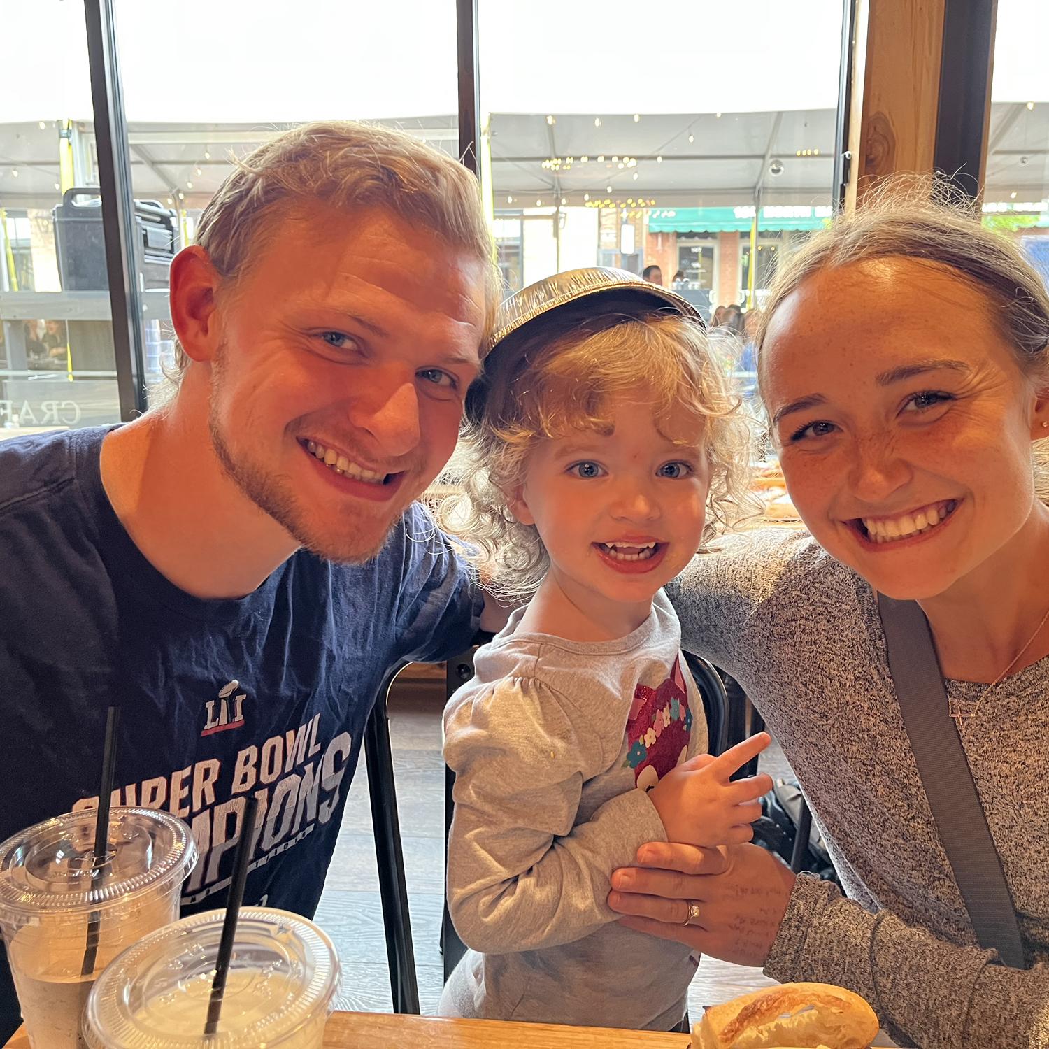 Dinner with niece Amber. She put the to go box on her head for the picture.:)