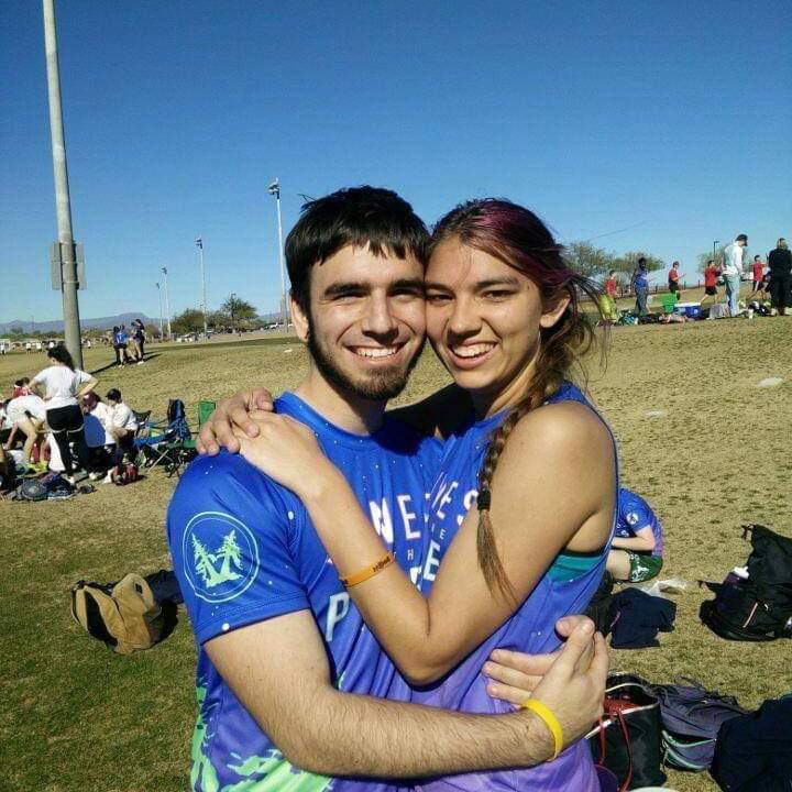 New Years Fest in 2017, our first ultimate frisbee tournament as a couple.