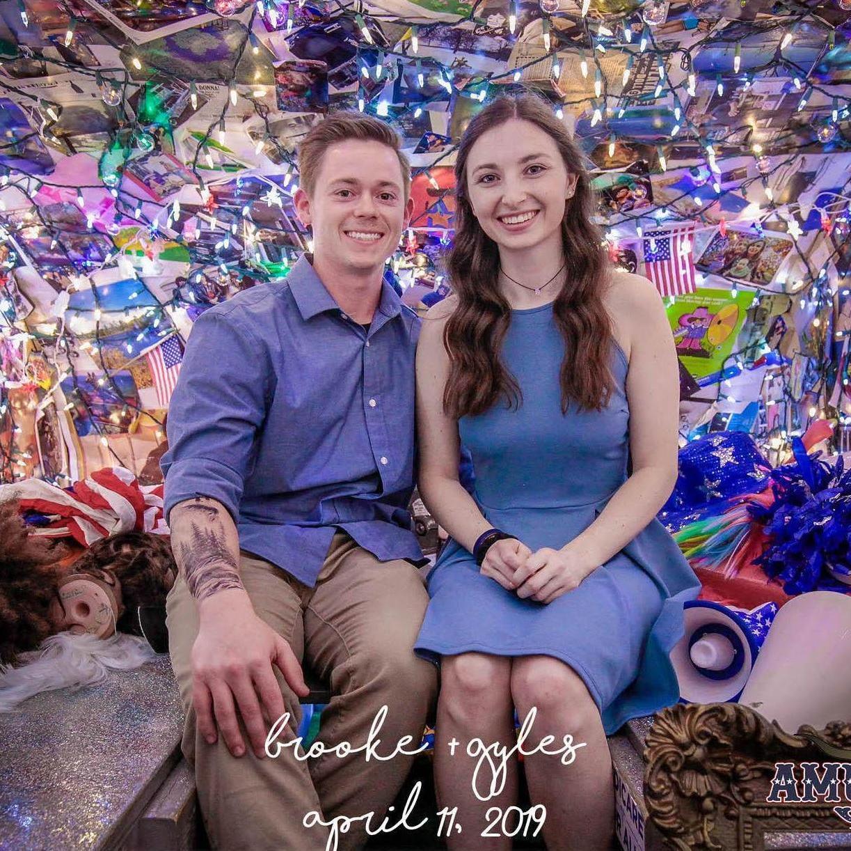 A photobooth picture from a wedding in Texas