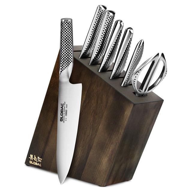 Global 8-piece Knife Block Set (Walnut Knife Block Set)