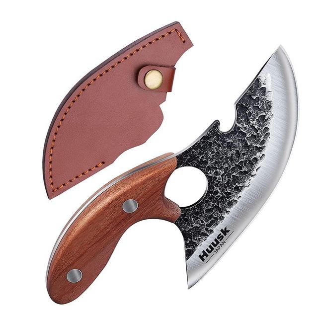 Huusk Knife Japan Kitchen Small Meat Knife with Bottle Opener for Steak Vegetables Fruits Portable Ultimo Knife with Sheath for BBQ Picnic Camping Outdoor or Kitchen, Thanksgiving Christmas Gift