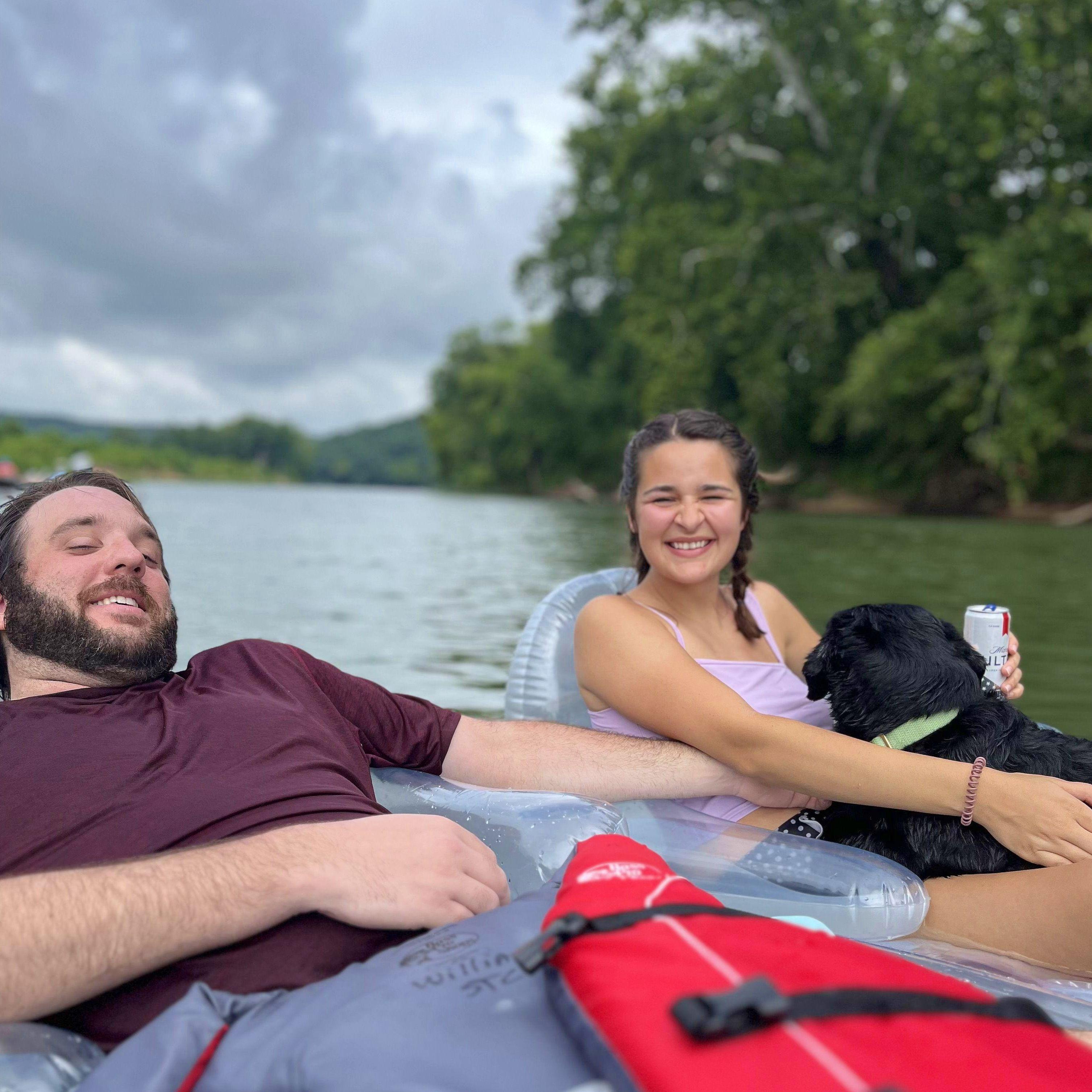 Teddy, Amanda & Luna's first float trip together down at Sugar Tree!