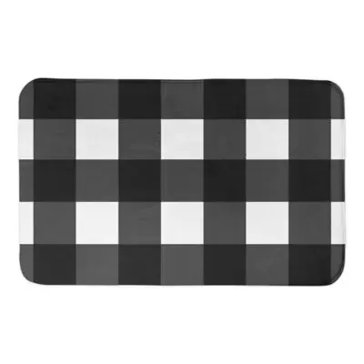 Designs Direct Black Buffalo Check 34" x 21" Bath Mat